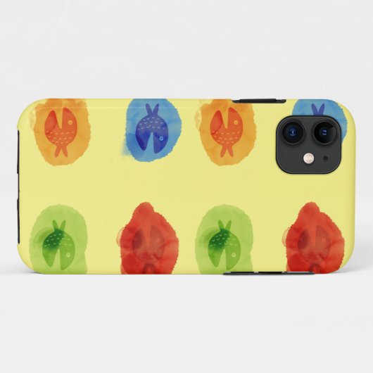 Waterverf Funny Fish iPhone / iPad hoesje (Achterkant (horizontaal))