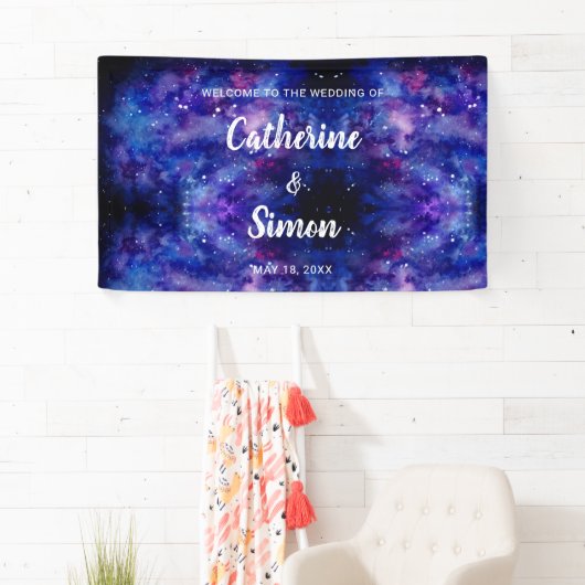 Waterverf Galaxy Welkom Weddenschap Spandoek (Insitu)