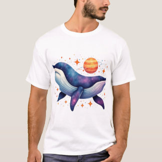 Waterverf Galaxy Whales T-shirt