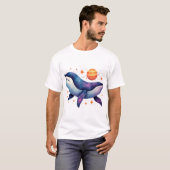 Waterverf Galaxy Whales T-shirt (Voorkant volledig)