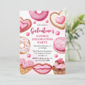 Waterverf Galentine's Cookie Decorating Party Kaart (Staand voorkant)
