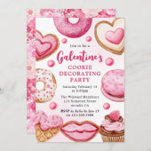 Waterverf Galentine's Cookie Decorating Party Kaart (Voorkant / Achterkant)