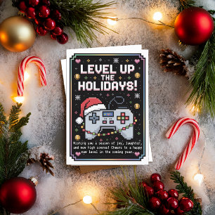 Waterverf Gaming Gamer Kerst Kaart