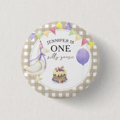 Waterverf Gans 1e verjaardag Ronde Button 3,2 Cm (Voorkant)