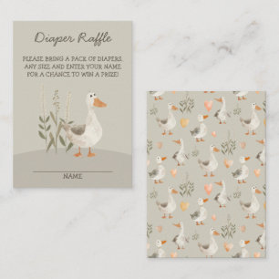 Waterverf Gans Schattige Luier Raffle Behuizing Ka Informatiekaartje