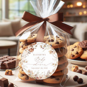 Waterverf Garden Boho Floral Baby shower Ronde Sticker