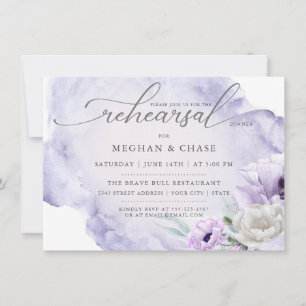 Waterverf Garden Floral Lila papaver Kaart