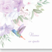 Waterverf Garden Flowers Hummingird Sticker (Voorkant)