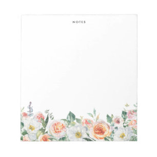 Waterverf Garden Rozen Garland gepersonaliseerd Notitieblok