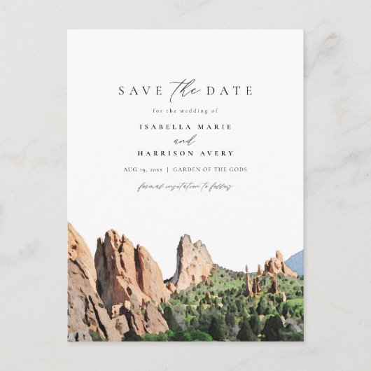 Waterverf Garden van de Goden sparen de Datum Briefkaart (Voorkant)