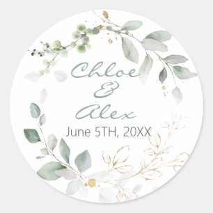 Waterverf Garden Wedding Ronde Sticker