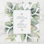 Waterverf Garden Wedding Wijn Etiket (Enkel label)