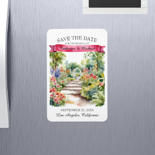 Waterverf Garden Wildflower Spring Save the Date Magneet