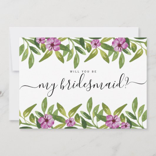 Waterverf Garland, jij wordt mijn bruidsmeisje Kaart (Voorkant)