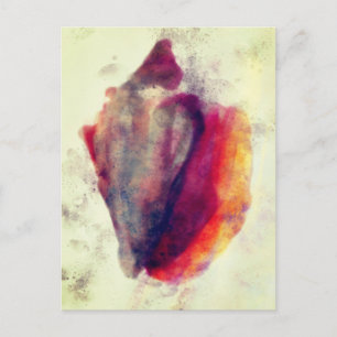 Waterverf Gastropod Burgundy Gold Snail Shell Briefkaart