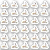 Waterverf gazelle met witte bloem mini Stickers (Voorkant)