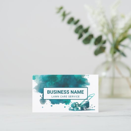 Waterverf gazon zorg & landschapsarchitectuur serv visitekaartje (Staand voorkant)