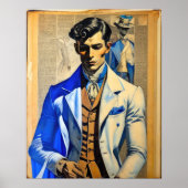 Waterverf Geavanceerd mannelijk Mode model Poster (Voorkant)