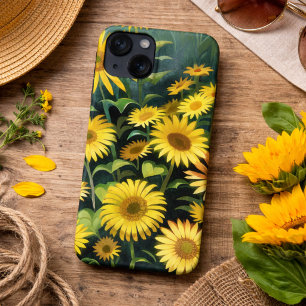 Waterverf Gebied van de Gele Wildbloemen iPhone 13 Hoesje