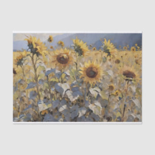 Waterverf Gebied van Zonnebloemen Decoupage Tissuepapier