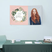 Waterverf gebladerte 30e foto verjaardagsfeest spandoek (Beurs)