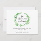 Waterverf gebladerte bruiloft na feestuitnodiging kaart (Voorkant)