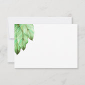 Waterverf gebladerte Tropische bruiloft RSVP Kaartje (Achterkant)