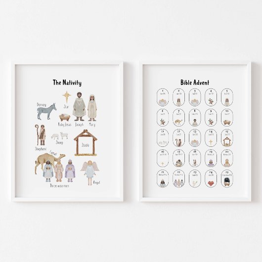 Waterverf Geboorte Adventskalender Muurkunst Sets