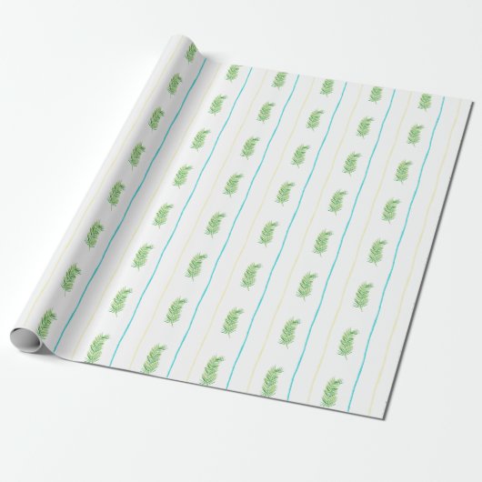 Waterverf Geboorte Kerstmiskraam Greenery Cadeaupapier (Uitgerold)