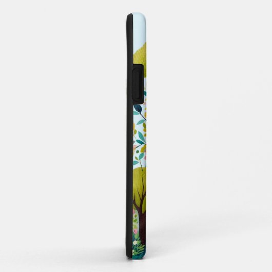 Waterverf Gebouw Brownstone Walkup Tree Balkon Case-Mate iPhone Case (Achterkant/rechts)