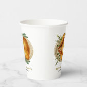 Waterverf gebrande kalkoen Happy Thanksgiving Papieren Bekers (Rechts)