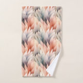 Waterverf gedempt pastel bladpatroonveer bad handdoek (Handdoek)