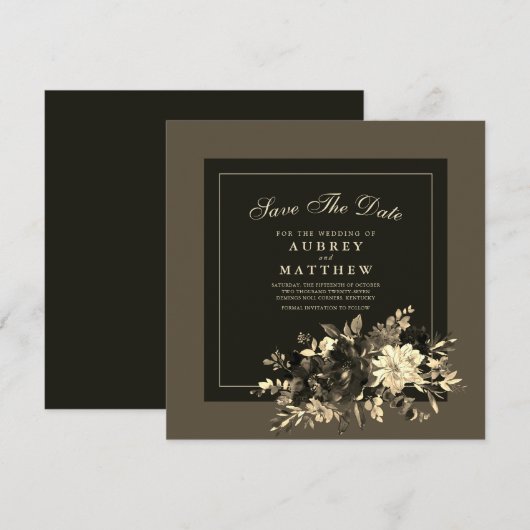 Waterverf Gedroogde Floral Spray Fall Wedding Save The Date (Voorkant / Achterkant)