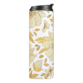  Waterverf geel bruin bloemmotief Thermosbeker (Gedraaid links)