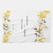 Waterverf Geel en White Magnolia Blossom Theedoek (Horizontaal)