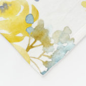 Waterverf Geel Floral Patroon Fleece Deken (Hoek)