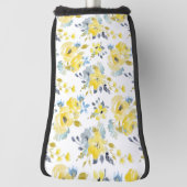 Waterverf Geel Floral Patroon Golfheadcover (Draai 90)