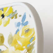 Waterverf Geel Floral Patroon Pickleball Paddle (Links Detail)