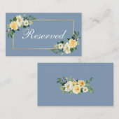 Waterverf Geel Floral Weddenschap Gereserveerd gou Plaatskaartje (Voorkant / Achterkant)
