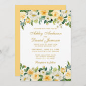 Waterverf Geel Goud Wit Elegant Weddenschap Kaart (Voorkant / Achterkant)