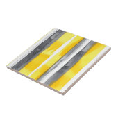 Waterverf Geel Grijs Wit Gestreept Tegeltje (Zijkant)