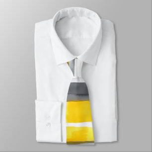 Waterverf Geel Grijs Wit Gestreepte Stropdas