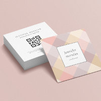 Waterverf Geel met grijze roze roze korrel QR