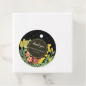 Waterverf Geel Oranje Lente Bloemen Damask Bedankjes Labels (In situ)