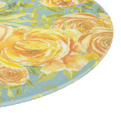  Waterverf geel rozenpatroon Snijplank (Hoek)