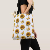 Waterverf geel vlinder zonnebloempatroon draagtas (Dichtbij)