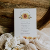 Waterverf Geel Zonnebloem Baby shower Uitnodiging