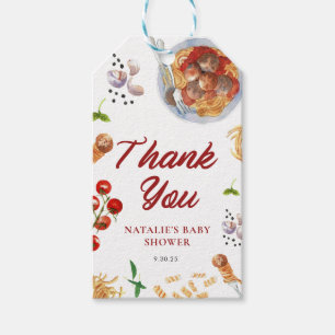 Waterverf Gehaktbal Italiaans Baby shower gunsten Cadeaulabel