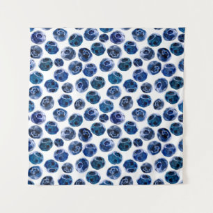 Waterverf geïllustreerd blauwbes-setpatroon wandkleed