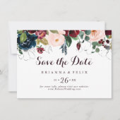Waterverf geïllustreerd Herfst Horizontal Wedding Save The Date (Voorkant)
